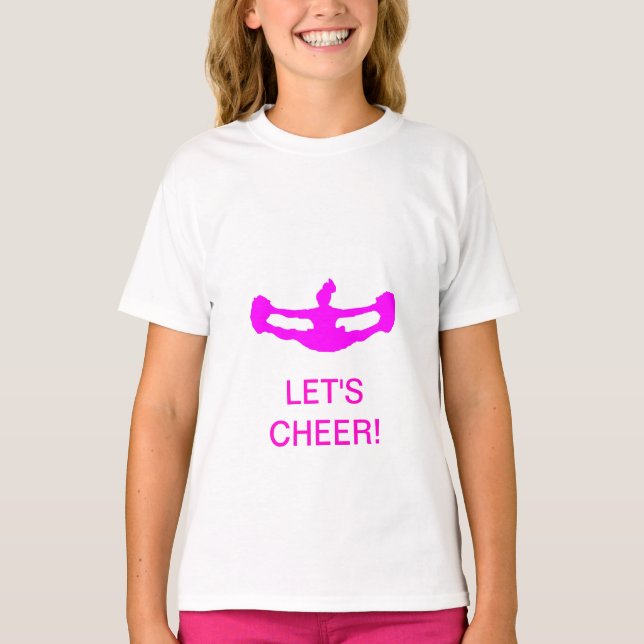 CHEERLEADING "LET'S CHEER!" Girl's Ring T-Shirt (Front)