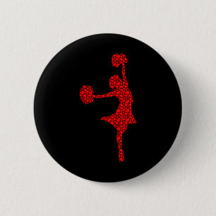Cheerleading Lovers Valentine Hearts Love Cheerlea 6 Cm Round Badge