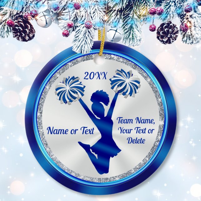 Cheerleading Ornaments, Personalised Cheer Gifts, Ceramic Tree Decoration (Cheer Christmas Ornaments. Cheer Ornaments. Cheerleading gifts for cheerleaders. Cheer gifts.)