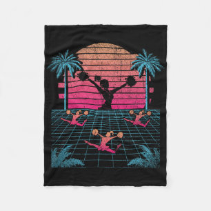 Cheerleading Palm Trees Tropical 80s Vaporwave Che Fleece Blanket