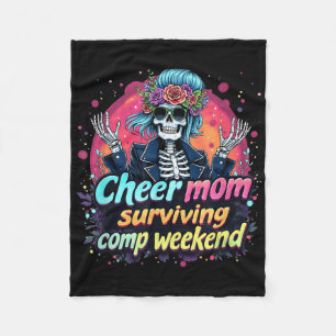 Cheerleading Parent Coffee Cheer Mum Surviving Com Fleece Blanket