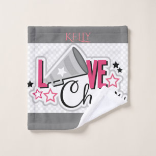 Cheerleading personalised wash cloth. cloth