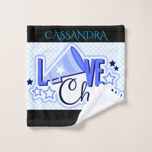 Cheerleading personalised wash cloth. wash cloth