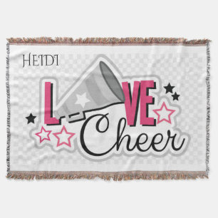 Cheerleading personalized throw blanket. blanket