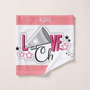 Cheerleading personalized wash cloth. cloth