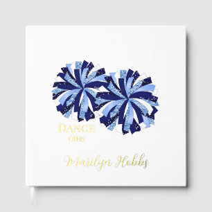 Cheerleading Pom Poms Personalised Foil Scrapbook Guest Book
