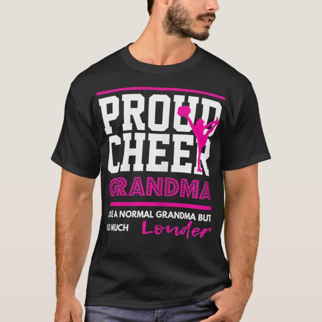 Cheerleading Proud Cheer Grandma Graphic T-Shirt (Front)