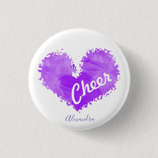 Cheerleading purple heart button