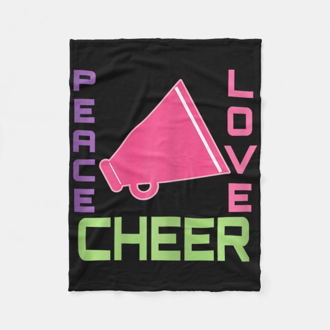 Cheerleading Quote Peace Love Cheer  Fleece Blanket (Front)