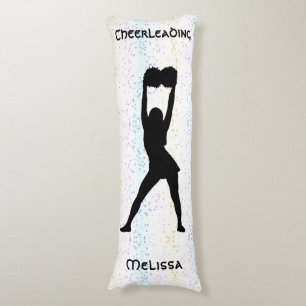 Cheerleading Rainbow Confetti Personalised   Body Cushion