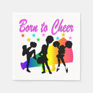 CHEERLEADING RAINBOW MEGAPHONE DESIGN NAPKIN