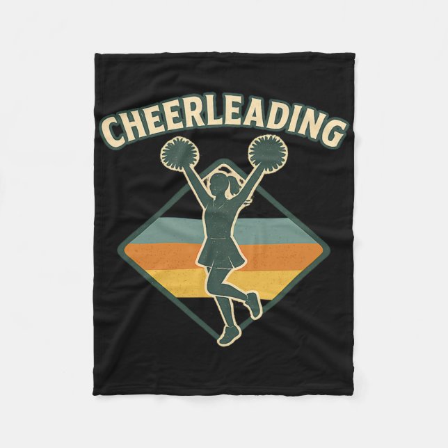 Cheerleading Retro Vintage Silhouette  Fleece Blanket (Front)