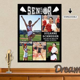 Cheerleading Senior Graduation 5 Photo Collage Poster