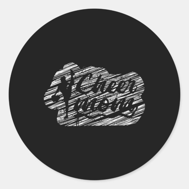 Cheerleading Silhouette Cheer _1  Classic Round Sticker (Front)