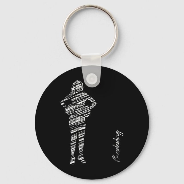 Cheerleading Silhouette Cheer  Key Ring (Front)