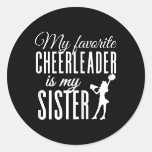 Cheerleading Sister Shirt Girls Cheerleader Cheer  Classic Round Sticker