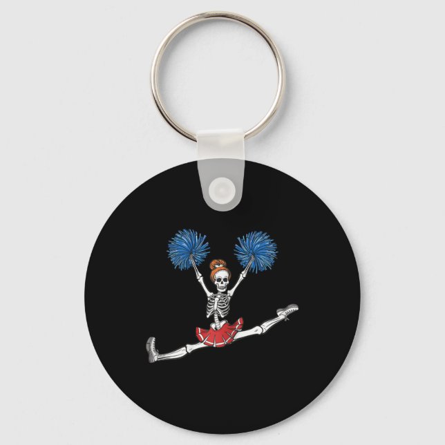 Cheerleading Skeleton Halloween Cheer Skeleton Che Key Ring (Front)