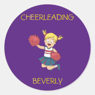 CHEERLEADING stickers for girls WITH CUSTOM NAME.