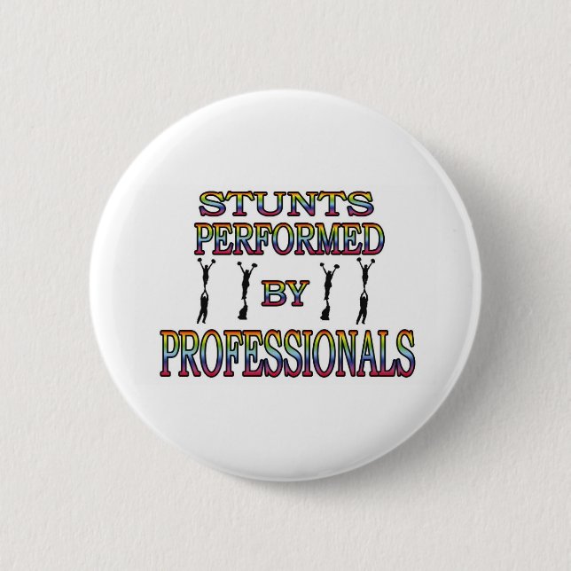 cheerleading stunts 6 cm round badge (Front)