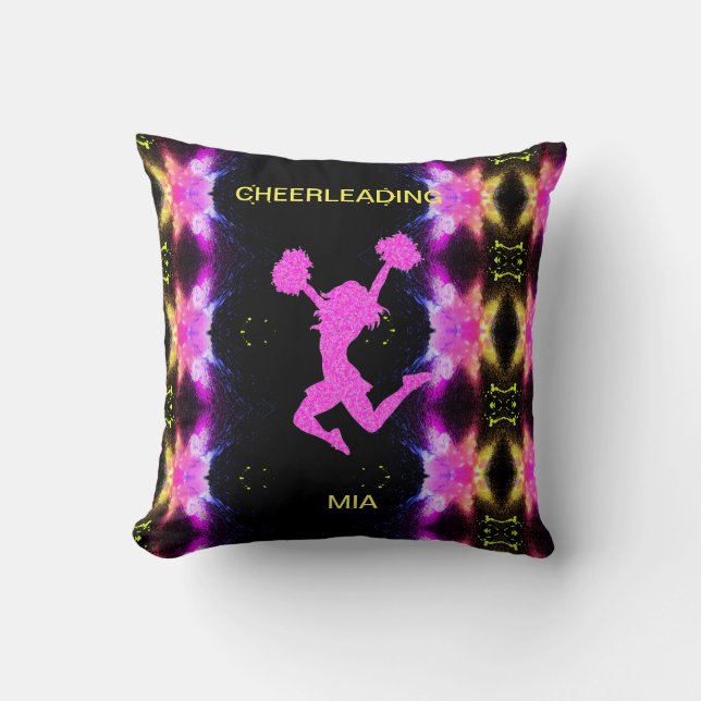 Cheerleading throw pillow  Custom name. (Front)