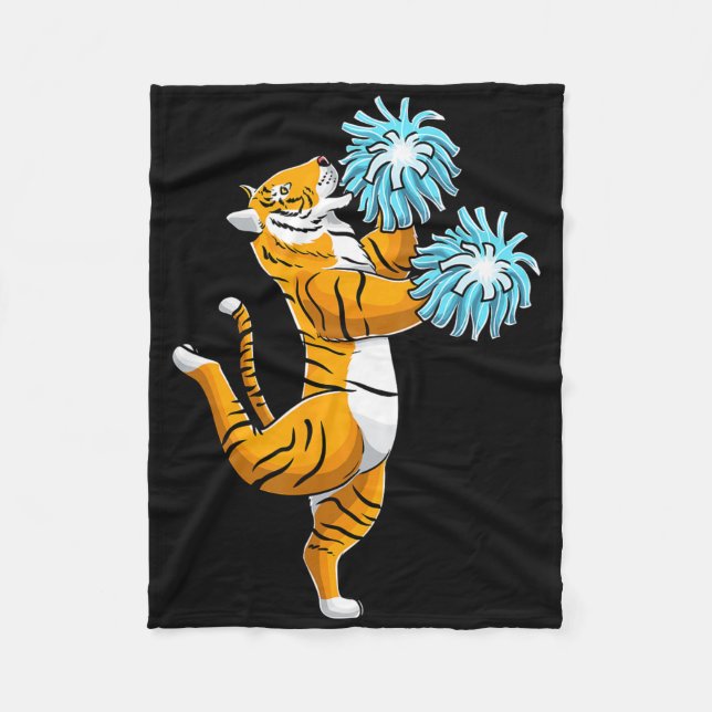 Cheerleading Tiger Cheerleader Cheer Squad  Fleece Blanket (Front)