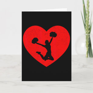 Cheerleading Valentine Heart Shape Cheerleader Lov Card