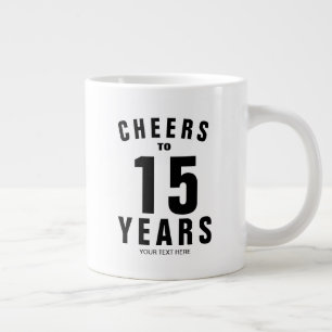 Cheers 15th anniversary custom coffee mug gift