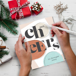 Cheers 2023 New Year Flat Trendy Holiday Card