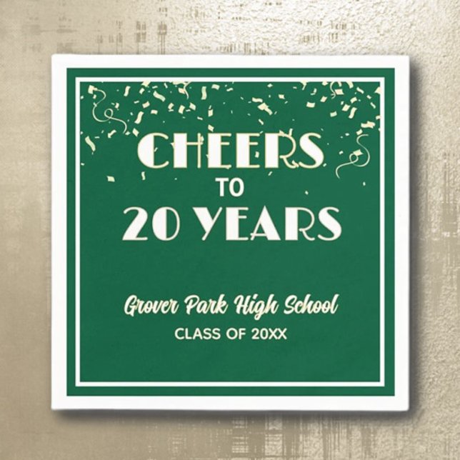 Cheers! 20 Year Class Reunion  Napkin (Creator Uploaded)