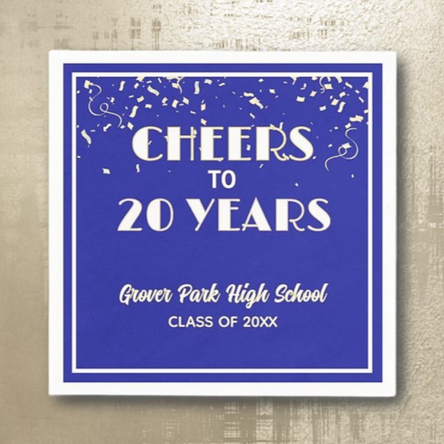 Cheers! 20 Year Class Reunion  Napkin (Creator Uploaded)