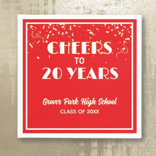 Cheers! 20 Year Class Reunion  Napkin