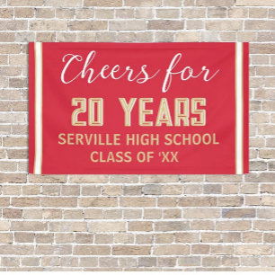 CHEERS 20 Years! CUSTOM Class Reunion banner