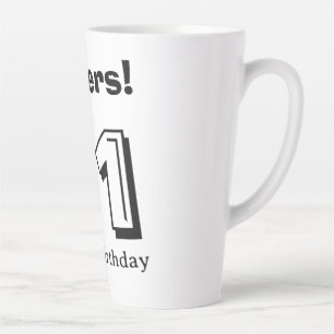 Cheers 21 birthday bold letter name boy man gifts latte mug