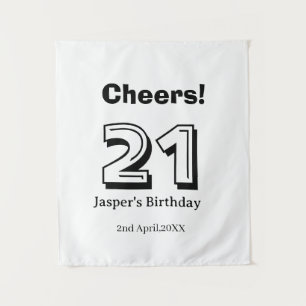 Cheers 21 birthday bold letter name boy man gifts  tapestry