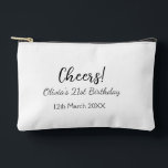 Cheers 21st birthday add name date simple minimal  accessory pouch<br><div class="desc">Design</div>