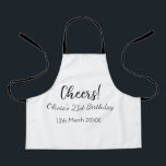 Cheers 21st birthday add name date simple minimal  apron<br><div class="desc">Design</div>