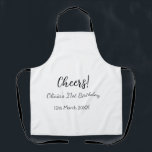 Cheers 21st birthday add name date simple minimal  apron<br><div class="desc">Design</div>
