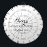 Cheers 21st birthday add name date simple minimal  dartboard<br><div class="desc">Design</div>