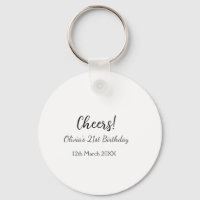 Cheers 21st birthday add name date simple minimal 