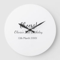 Cheers 21st birthday add name date simple minimal 