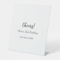 Cheers 21st birthday add name date simple minimal