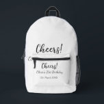 Cheers 21st birthday add name date simple minimal  printed backpack<br><div class="desc">Design</div>