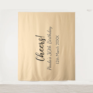 Cheers 30th birthday add name date simple minimal tapestry