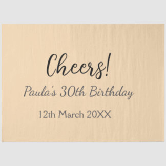 Cheers 30th birthday add name date simple minimal tissue paper