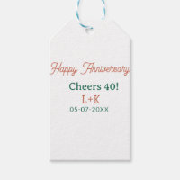 Cheers 40 happy anniversary orange green name date