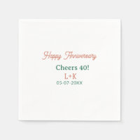 Cheers 40 happy anniversary orange green name date