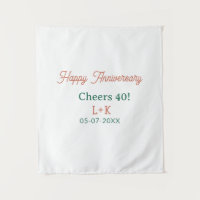 Cheers 40 happy anniversary orange green name date