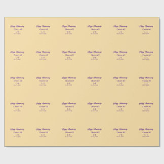 Cheers 40 happy anniversary purple orange pastel n wrapping paper