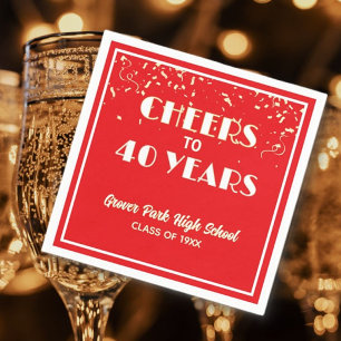 Cheers! 40 Year Class Reunion Napkin