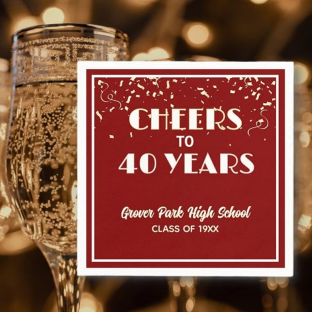 Cheers! 40 Year Class Reunion  Napkin (Creator Uploaded)